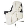 Fluffy pläd fuskpäls ivory