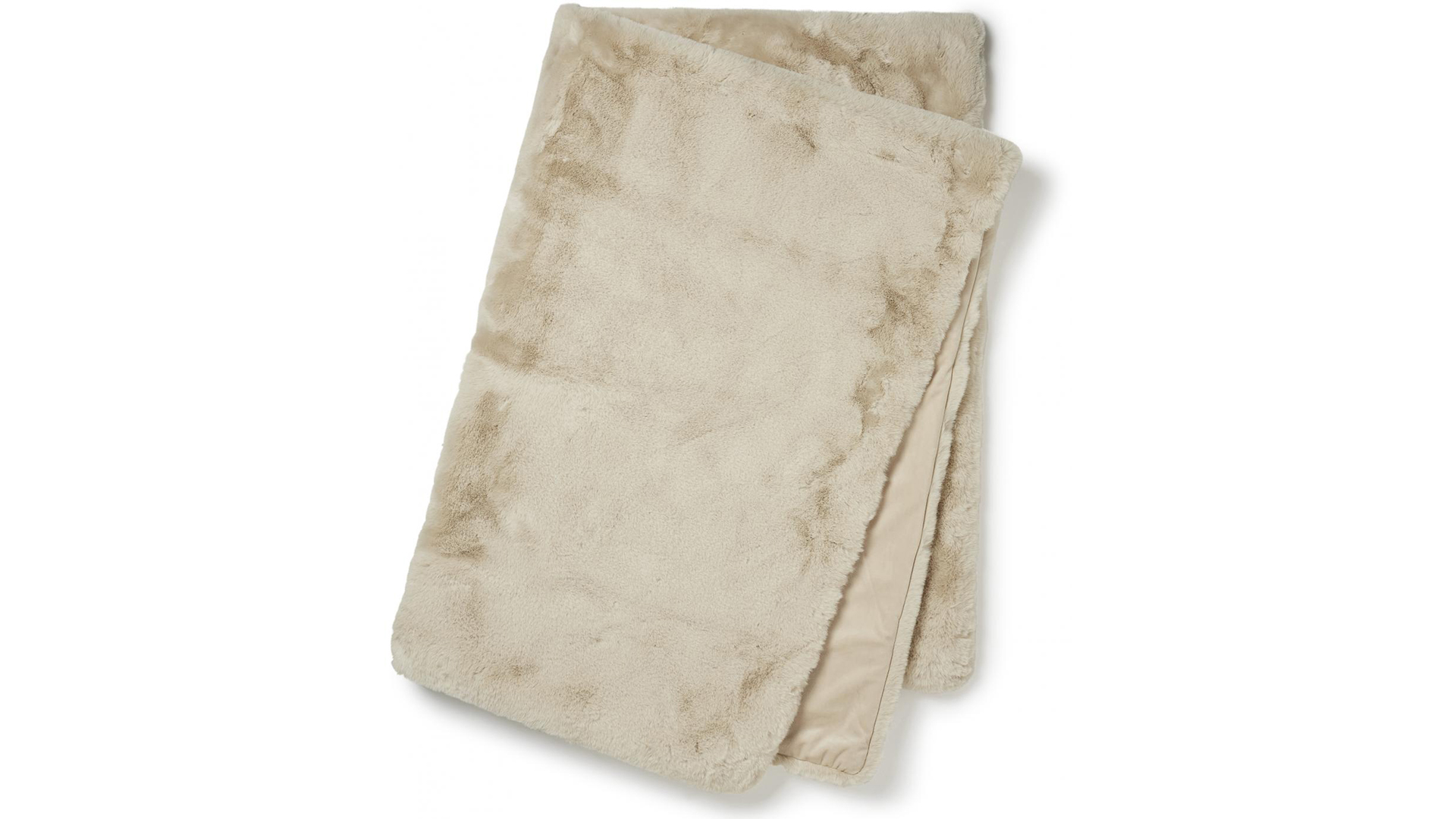 Fluffy pläd fuskpäls beige