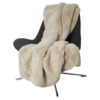 Fluffy pläd fuskpäls beige
