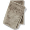 Fluffy pläd fuskpäls taupe