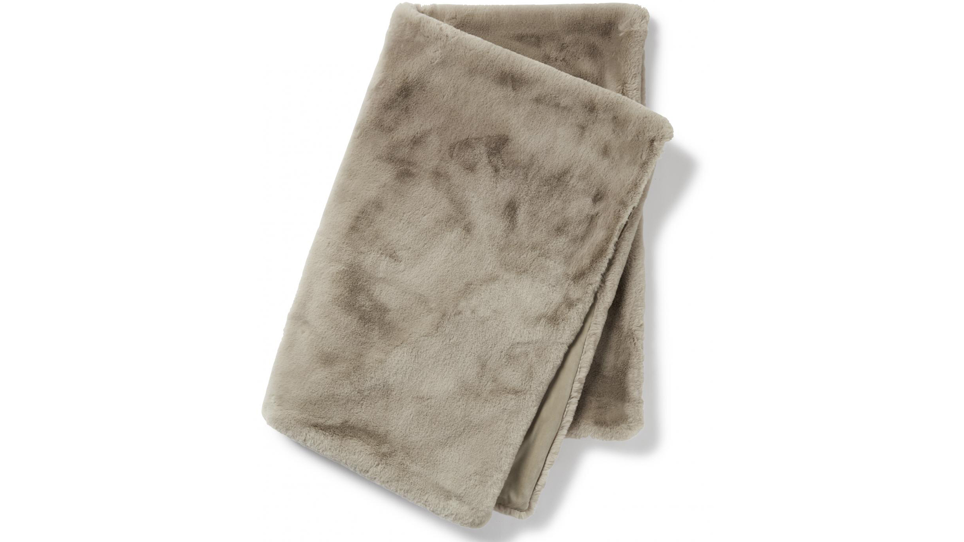 Fluffy pläd fuskpäls taupe