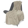 Stripy pläd fuskpäls taupe