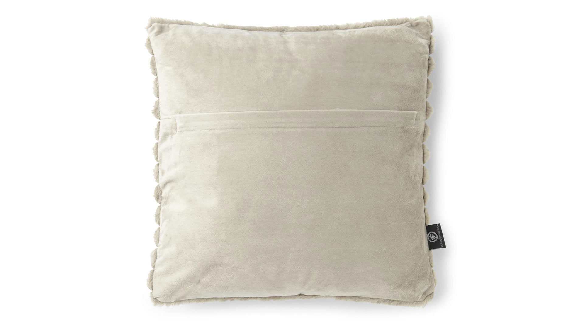 Stripy kudde fuskpäls taupe 45x45cm