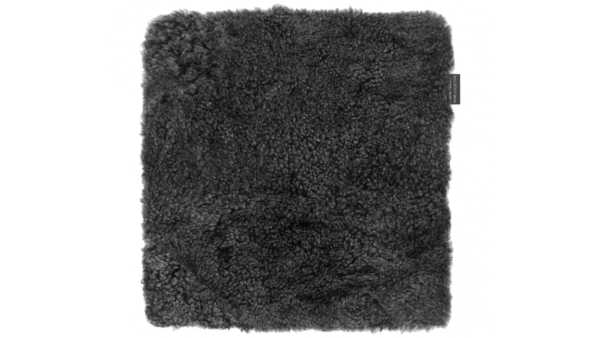 Curly sittdyna fårskinn dark grey 40x40cm
