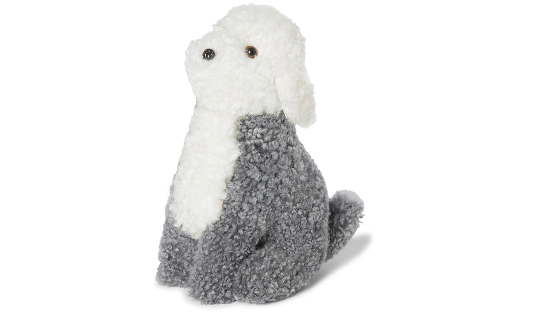 Curly Milou hund charcoal/vit