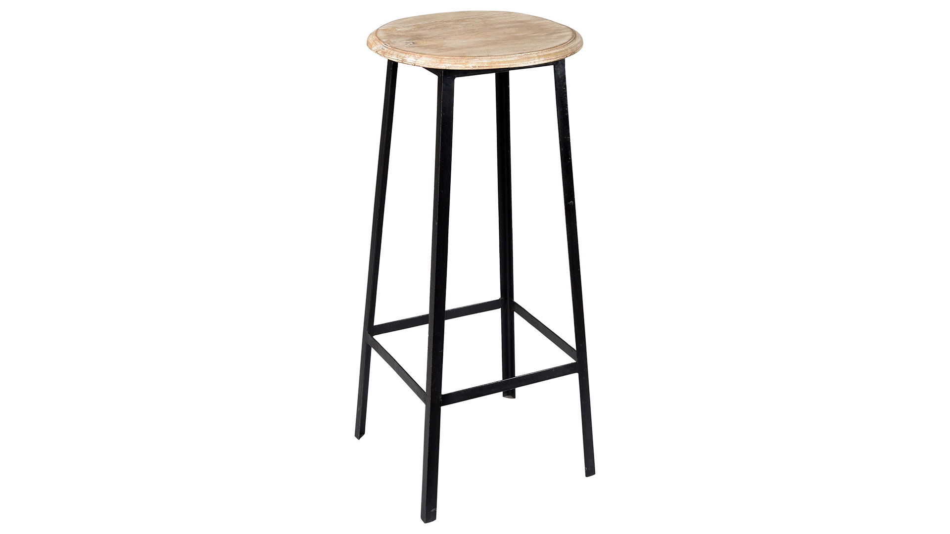 Holly barpall svart järn/ljus trä