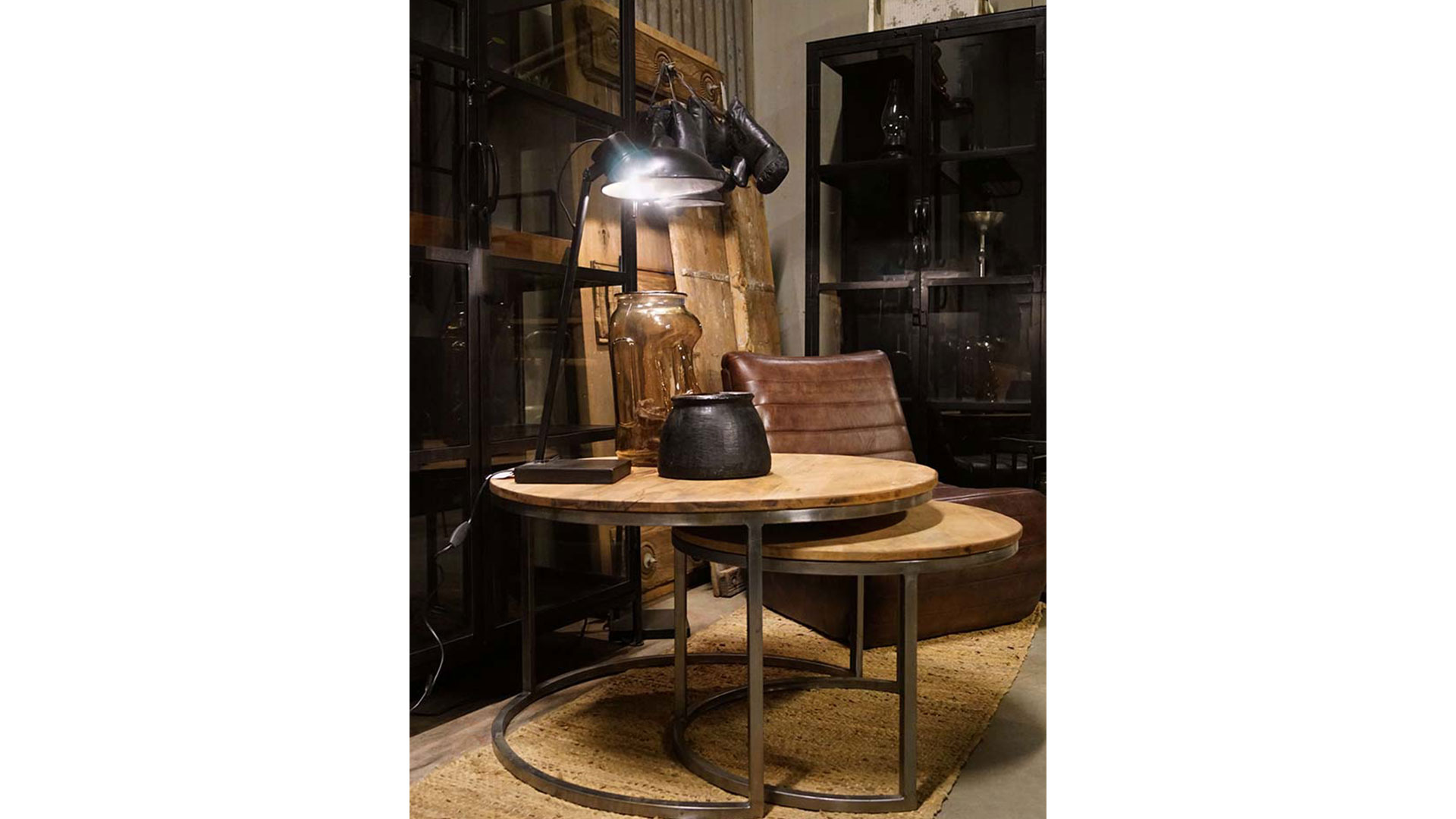 TML-D04010_3 Paris soffbord järn/återvunnen trä 2-set