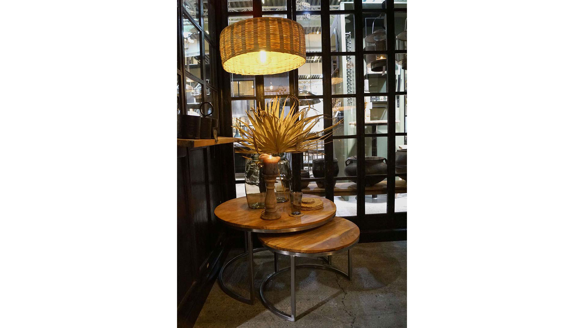 TML-D04010_4 Paris soffbord järn/återvunnen trä 2-set