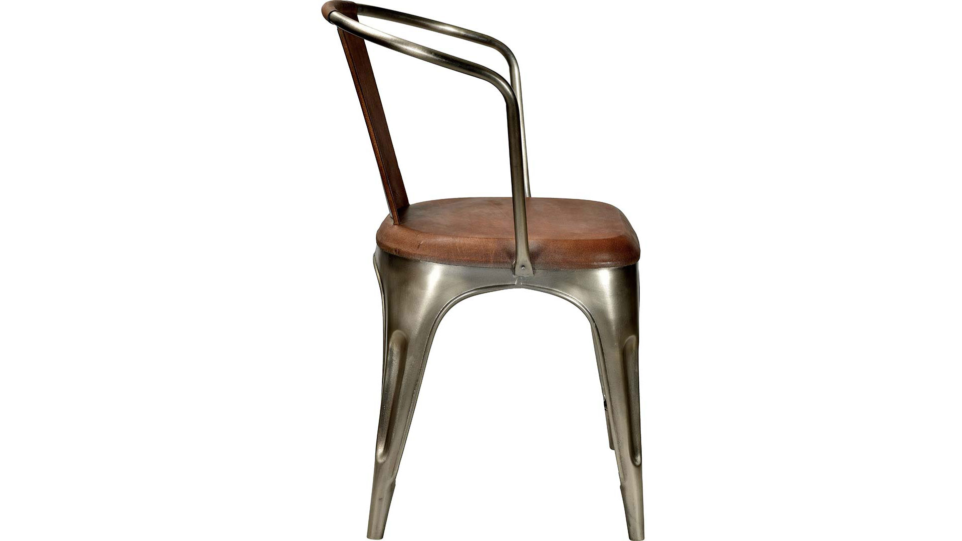 Living stol shiny/brunt läder