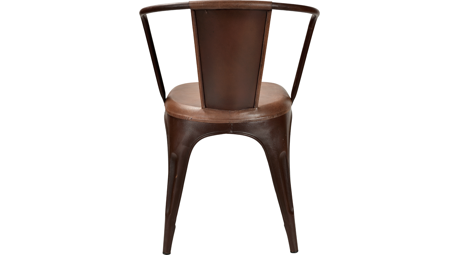 Living stol rost/brun läder metall