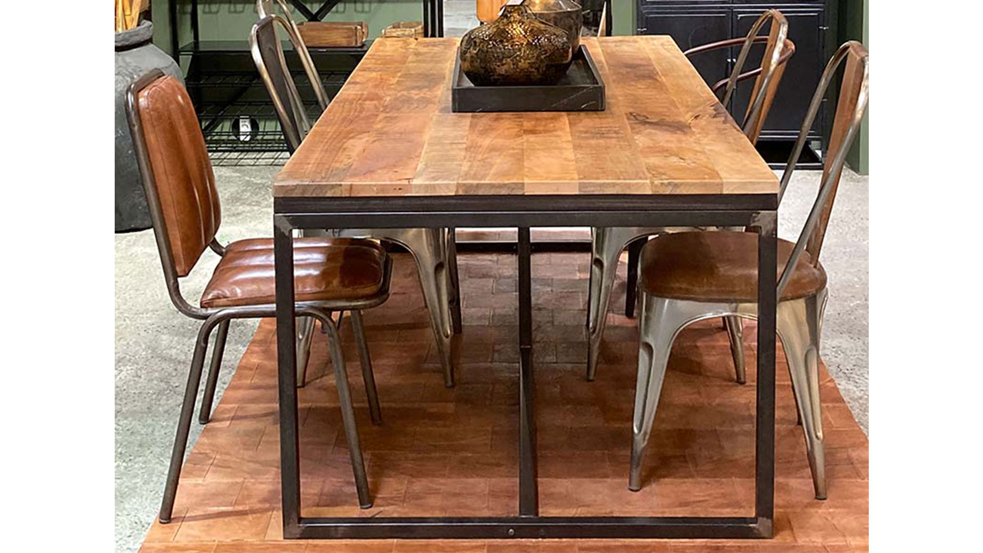 Industri stol shiny/brun