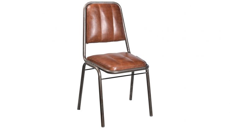 Trademark stol järn/brunt läder