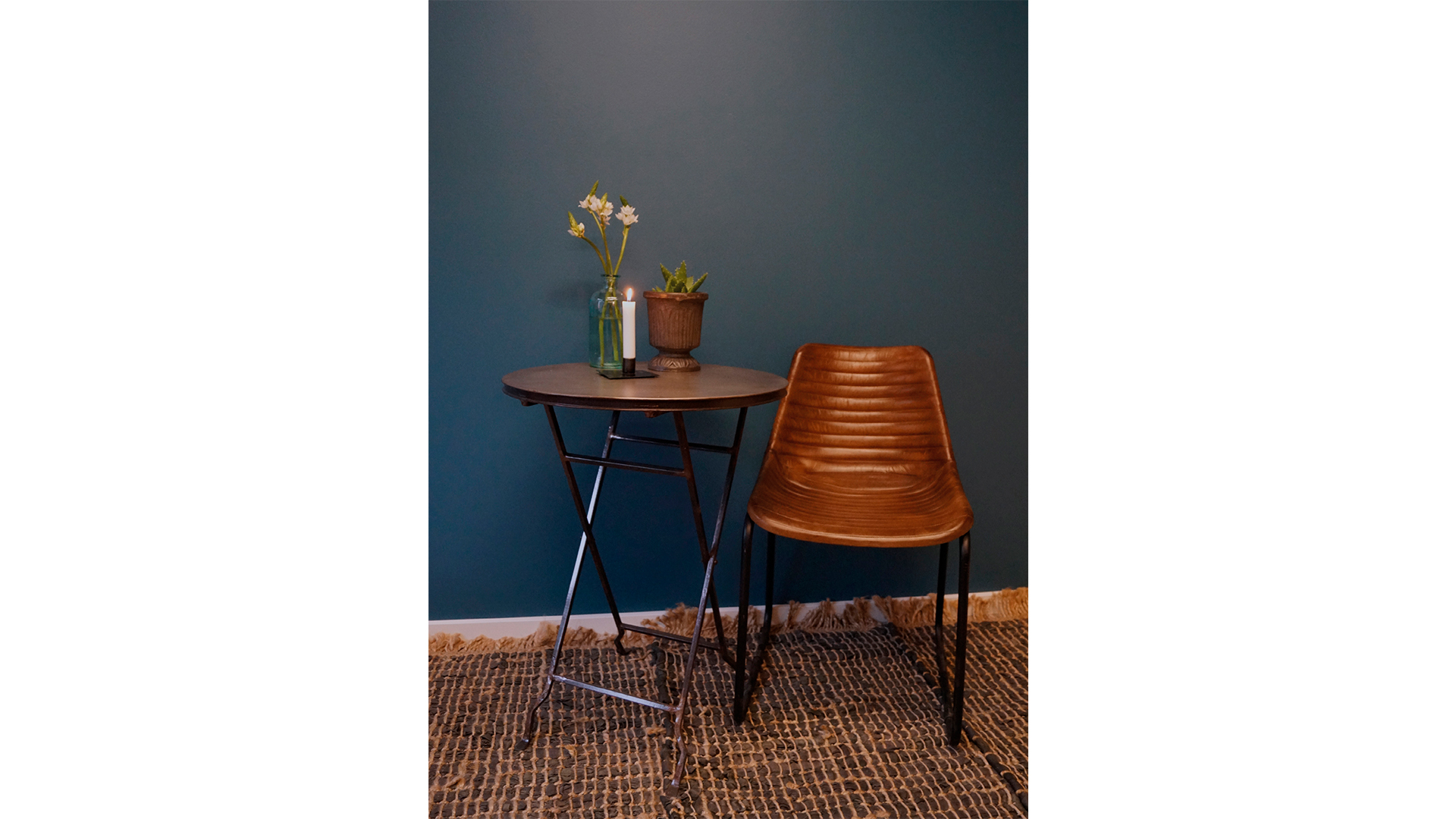 TML-M05030_2 Vintage metall cafébord 55cm