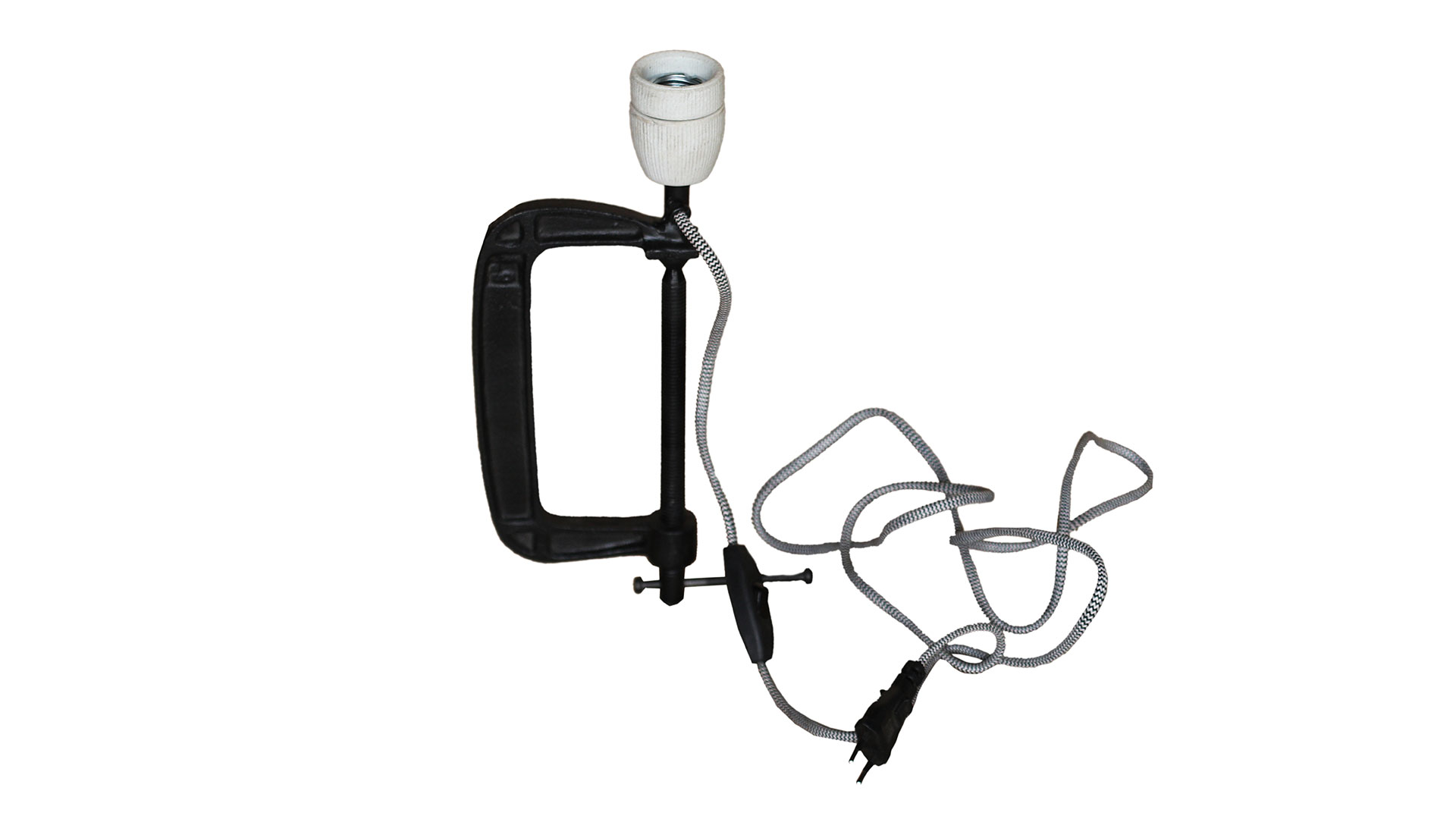 Skruv bordlampa svart/creme