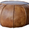 Alfredo rund pall/puff läder antique brown
