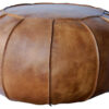 Alfredo rund pall/puff läder antique brown