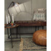 Alfredo rund pall/puff läder antique brown