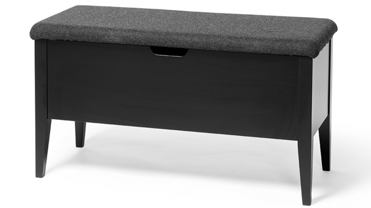 TORKEL-039706-103611 Klinte bänk 90 svart/Nojus grått ulltyg