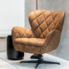 Jade fåtölj läder nubuck brun