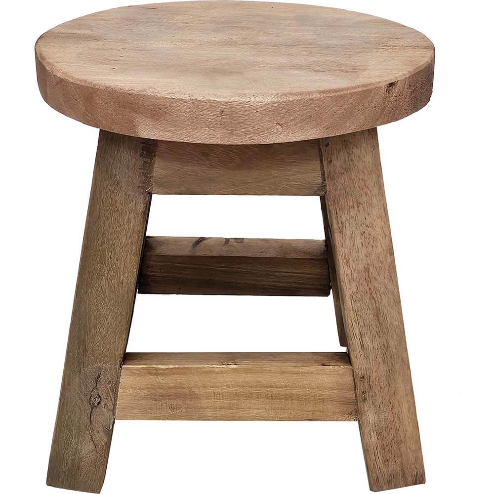 Nordic mini pall, rund, återvunnen trä